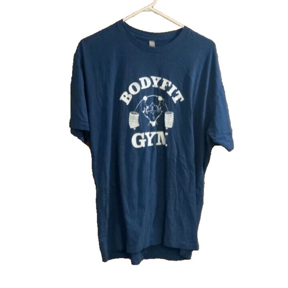 Bodyfit Gym Mens T Shirt XL Next Level Blue Fitness activewear - Picture 1 of 3
